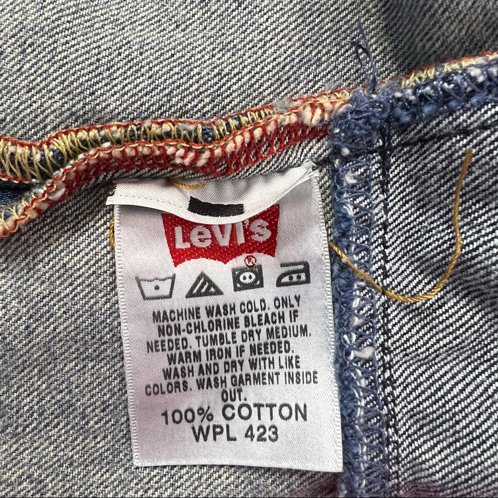 Levi’s 501 Button Fly Patchwork Frayed Raw Hem De… - image 6